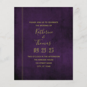 Plum & Gold Regal Wedding Invitation Budget Flyer