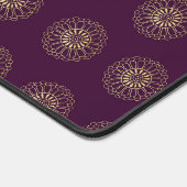 Plum | Golden Zinnia Flower Medallions Bureaumat (Hoek)
