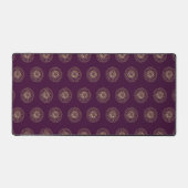 Plum | Golden Zinnia Flower Medallions Bureaumat (Voorkant)