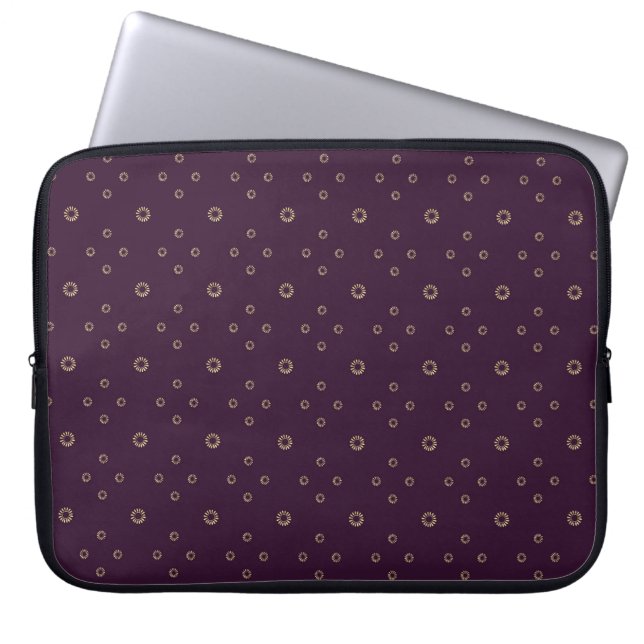 Plum | Golden Zinnia Sun Laptop Sleeve (Voorkant)