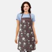 Plum Gothic Skulls and Rozen Custom Name Schort (Gedragen)