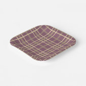 Plum goud glitter plaid herfst Thanksgiving party Papieren Bordje (Gebogen)