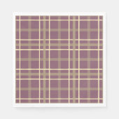 Plum goud glitter plaid herfst Thanksgiving party Servet (Voorkant)