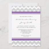 Plum Gray Chevron Bridal Lunch Invitation Cards Kaart (Achterkant)