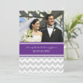 Plum Gray Chevron Foto Elopement Aankondiging (Staand voorkant)