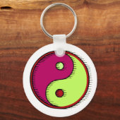 Plum Green Windblown Yin Yang Sleutelhanger (Voorkant)