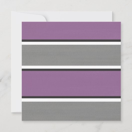 Plum Grey and White Stripes Kaart (Achterkant)