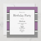 Plum Grey and White Stripes Kaart (Voorkant)