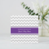 Plum Grey Chevron Custom Baby Shower Invitaties Kaart (Staand voorkant)