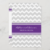 Plum Grey Chevron Rehearsal Dinner Party Kaart (Voorkant / Achterkant)