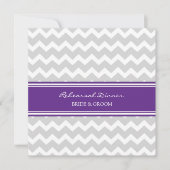 Plum Grey Chevron Rehearsal Dinner Party Kaart (Voorkant)