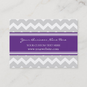 Plum Grey Chevron Retro Visitekaartjes