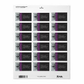 Plum Grey Damask Adresetiketten - Etiket (Full Sheet)