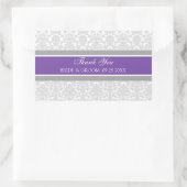 Plum Grey Damask Dank u bruiloft gunst Labels (Tas)