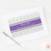 Plum Grey Damask Dank u bruiloft gunst Labels (Envelop)