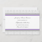 Plum Grey Damask net gehuwde koninklijke kaarten (Achterkant)