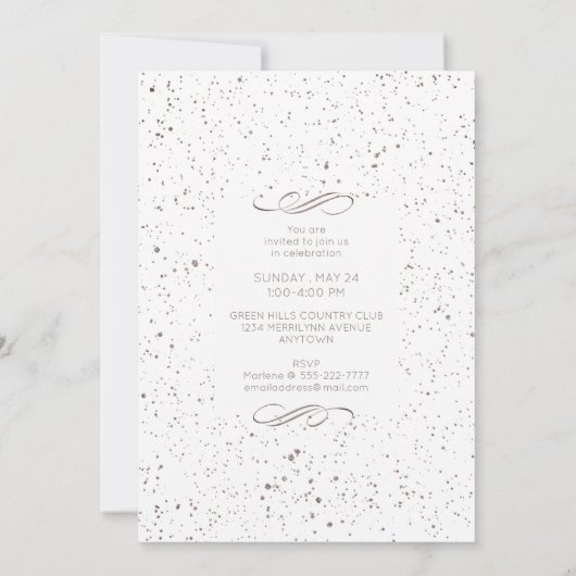 Plum Grey Glitter Elegant Script Afstuderen Kaart (Achterkant)