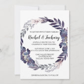Plum Grey Wedding Invitation Kaart (Voorkant)