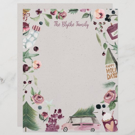 Plum Happy kerstbrief Briefhoofd (Voorkant / Achterkant)