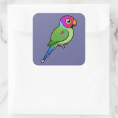 Plum-head Paraket man Vierkante Sticker (Tas)