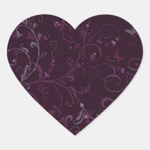 Plum Heart Sticker/zeehond Hart Sticker