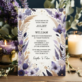 Plum Herfst Lente Zomer Lavendel Sage Bruiloft Kaart