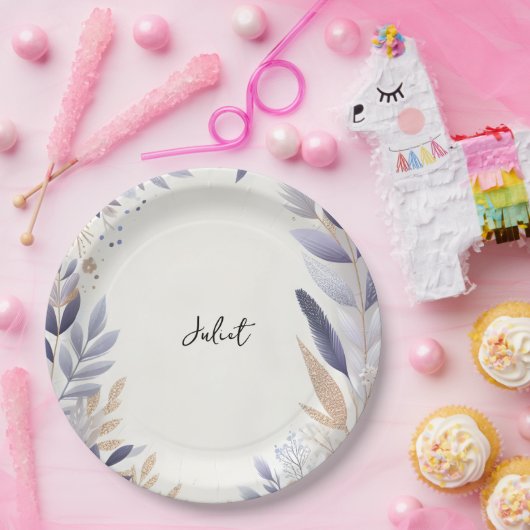 Plum Herfst Zomer Lavendel Sage Vrijgezellenfeest Papieren Bordje (Feest)