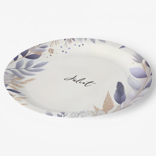 Plum Herfst Zomer Lavendel Sage Vrijgezellenfeest Papieren Bordje (Gekanteld)