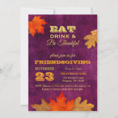 Plum herfstbladeren Eet Drink en wees dankbaar Kaart (Voorkant)