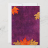 Plum herfstbladeren Eet Drink en wees dankbaar Kaart (Achterkant)