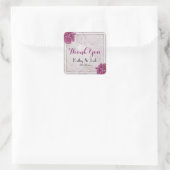 Plum hibiscus bruiloft sticker (Tas)