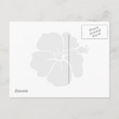 Plum hibiscus save the date briefkaart (Achterkant)