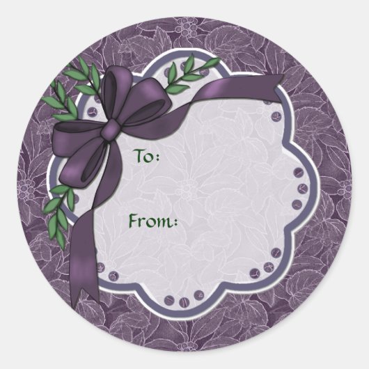 Plum Holiday Poinsettia Stickers (Voorkant)