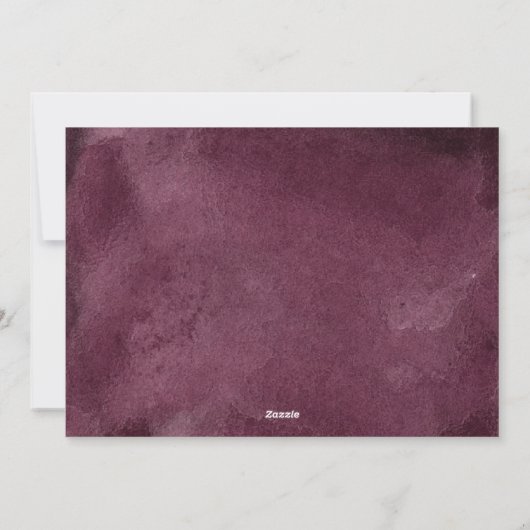 Plum Holly & Berry Wreath Religieuze Foto Feestdagenkaart (Achterkant)