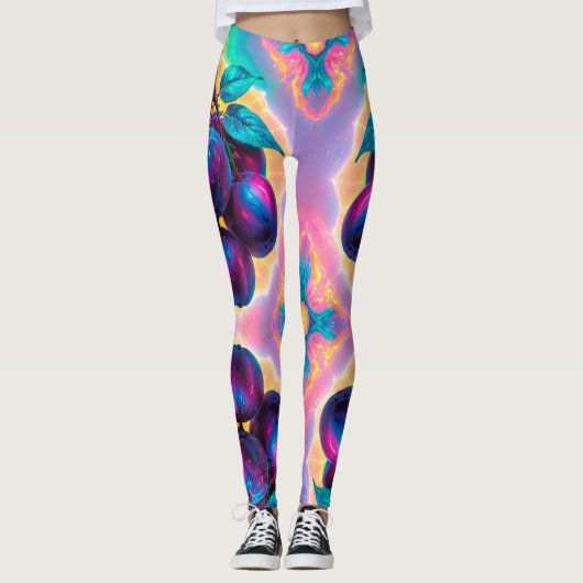 Plum-illustratie Leggings (Voorkant)