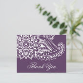 Plum Indian Paisley Bedankt Briefkaart (Staand voorkant)