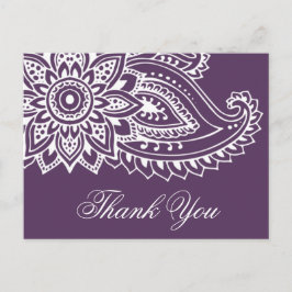 Plum Indian Paisley Bedankt Briefkaart