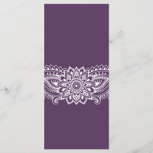 Plum Indian Paisley Dinner Menu Kaart (Achterkant)