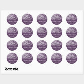 Plum Indian Paisley Wedding Envelope Seals Ronde Sticker (Vel)