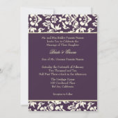 Plum/iory crème damask kaart (Achterkant)