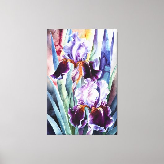 *~* PLUM Iris Bloem Artsy Iris Schilderen AP84 Canvas Afdruk (Voorkant)