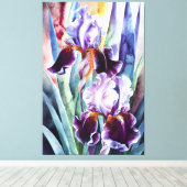 *~* PLUM Iris Bloem Artsy Iris Schilderen AP84 Canvas Afdruk (Insitu (Houten vloer))