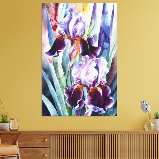 *~* PLUM Iris Bloem Artsy Iris Schilderen AP84 Canvas Afdruk (Insitu (Woonkamer))