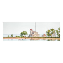 Plum Island Lighthouse door County, Wisconsin Foto Afdruk