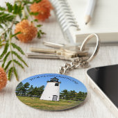 Plum Island Lighthouse, MA Sleutelhanger (Zijkant)