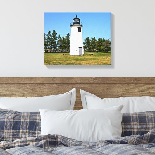 Plum Island Lighthouse, MA Wrapped Canvas (Insitu (Slaapkamer))