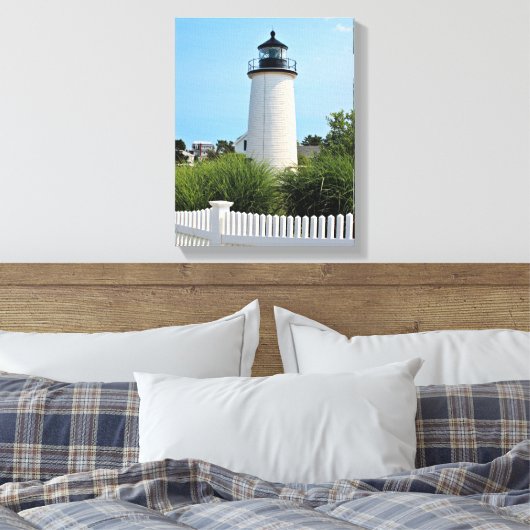 Plum Island Lighthouse, MA Wrapped Canvas (Insitu (Slaapkamer))