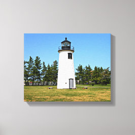 Plum Island Lighthouse, MA Wrapped Canvas Afdruk