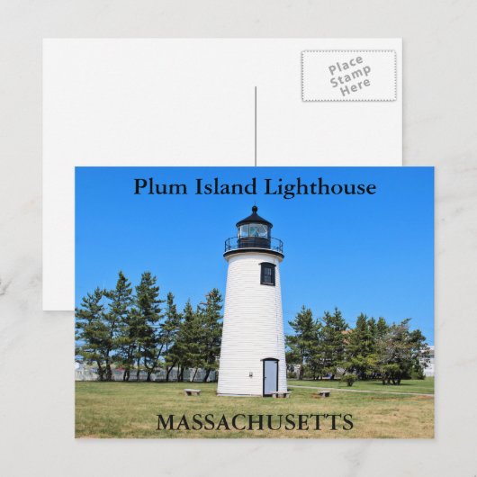 Plum Island Lighthouse, Massachusetts Briefkaart (Voorkant / Achterkant)