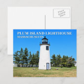 Plum Island Lighthouse, Massachusetts Briefkaart (Voorkant / Achterkant)
